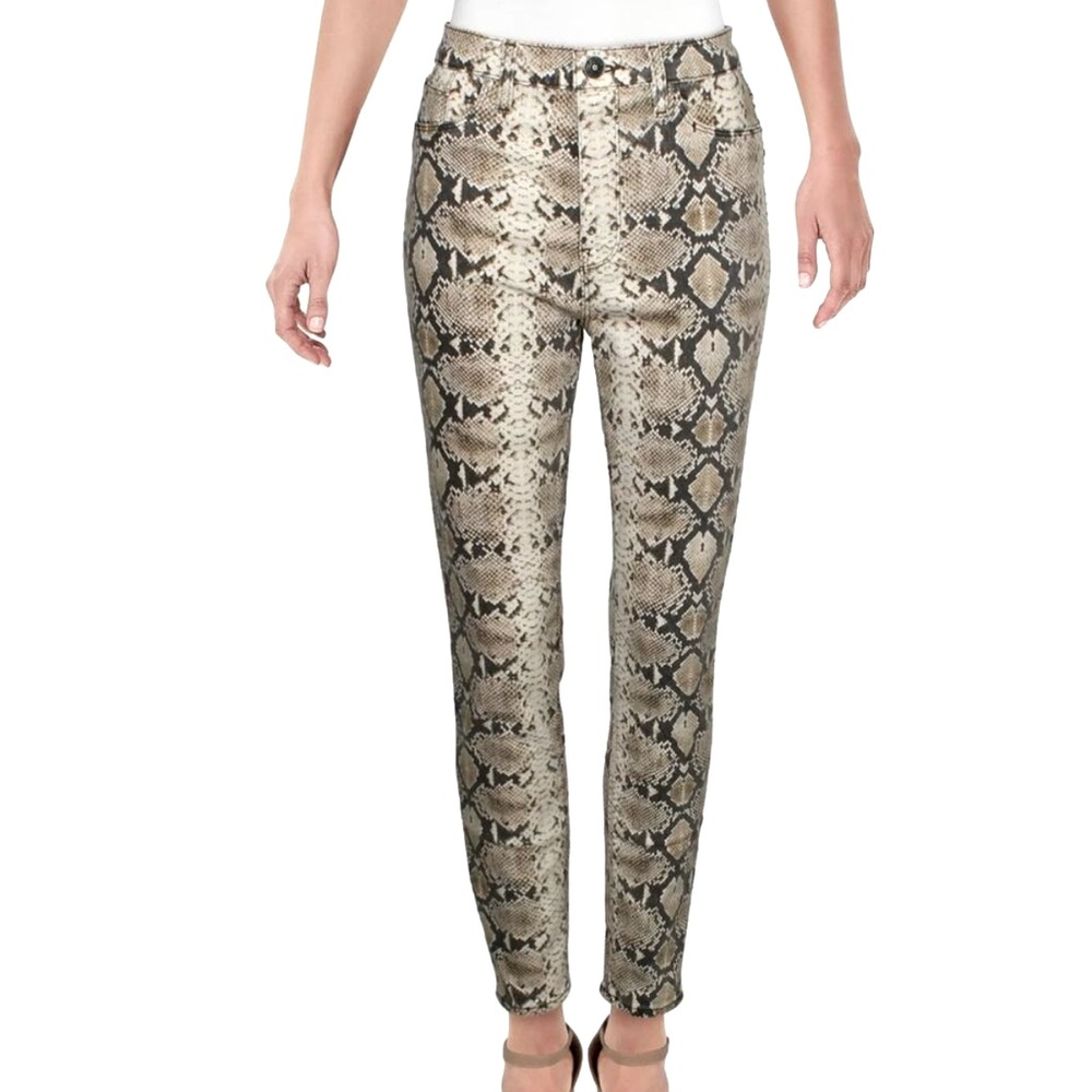 Hudson Jeans Barbara Super Skinny Python Jeans